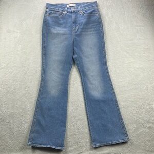 Signature Levis Heritage High Rise Flare Jeans Size 10 Med Wash Non Distressed